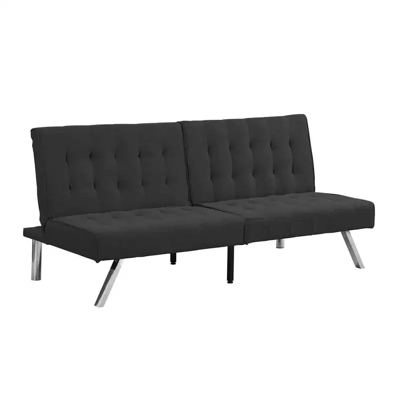 FurnitureR Fabric Convertible Futon Sofa Bed, Modern Adjustable Sleeper Couch with Tufted Cushion, Small Space Living Room Guest Bed Sofa