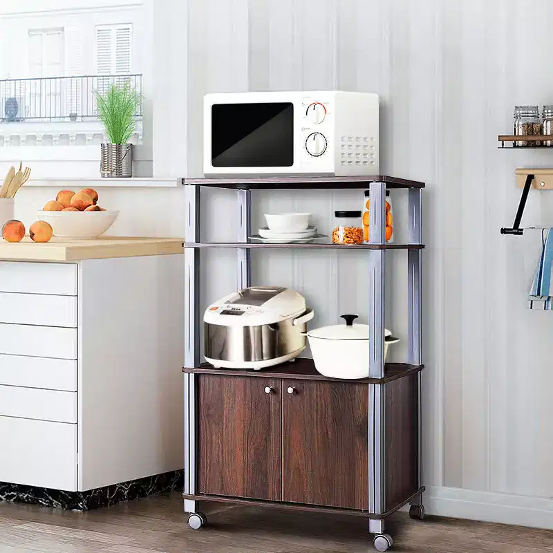 Costway Bakers Rack Microwave Oven Rack Shelves Kitchen Storage Organizer Metal White