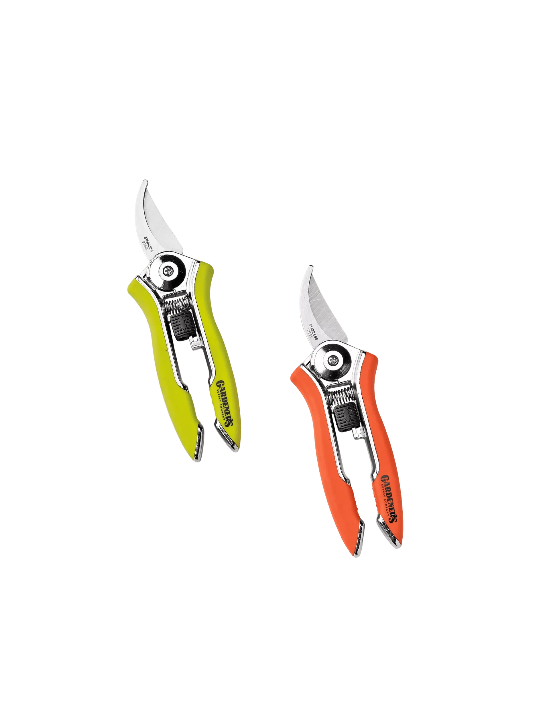 Orange Ergonomic Pocket Pruners Compact Sharp Precision Garden Shears