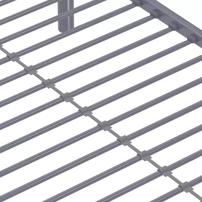 VECELO Metal Bunk Bed Twin Over Twin, Industrial Bunkbeds with Ladder and Full-Length Guardrail