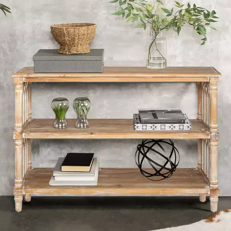 GDFStudio Arthur Gothic Rustic 3-Tier Console Table