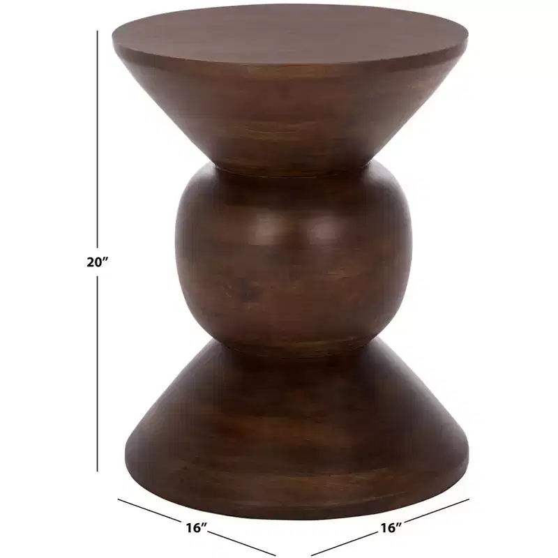 Pascual Round Accent Table - ACC3258 - Walnut - Safavieh