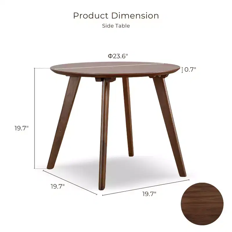 HOMES: Inside + Out 2pc Creekside Mid-Century Modern Accent Table Set with Chair Walnut