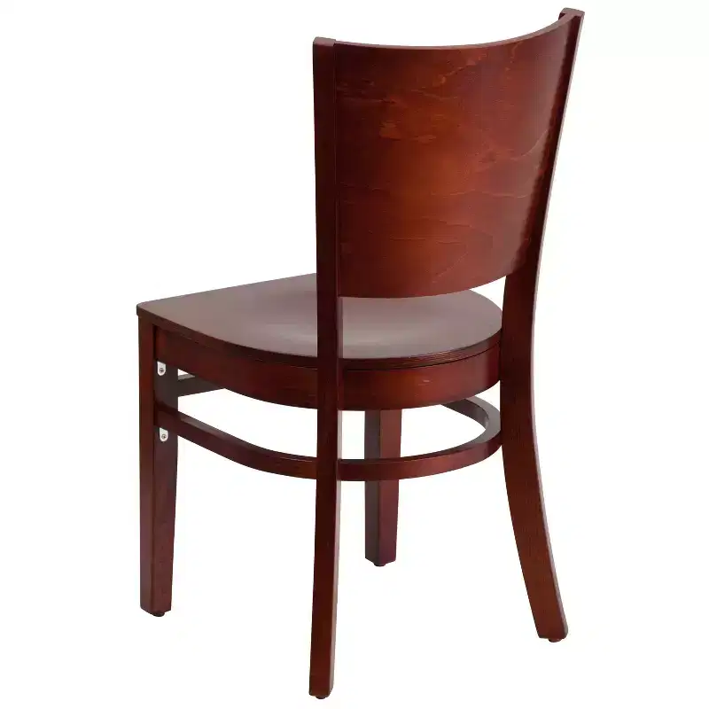 Emma and Oliver Solid Back Wooden Restaurant Dining Chair