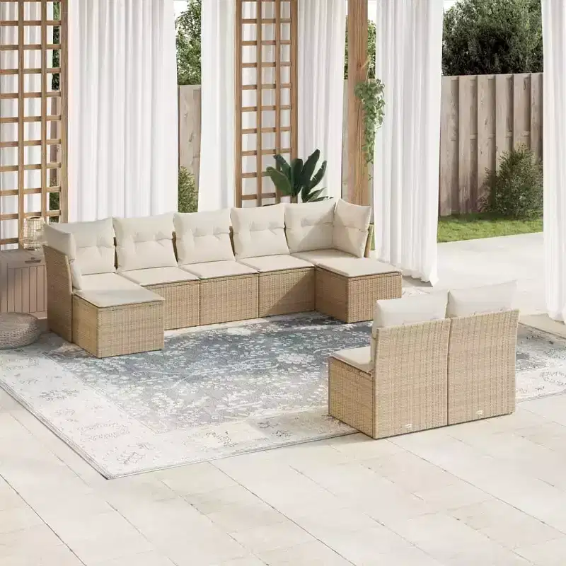 vidaXL Garden Sofa Set with Cushions - Modern Outdoor Comfort