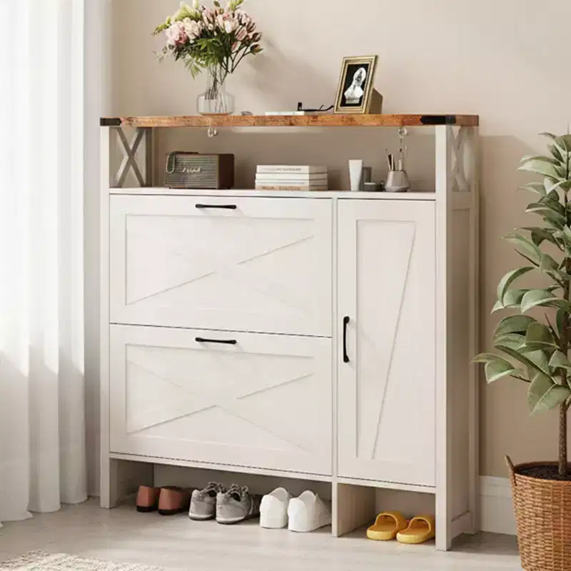 Karl Home 3-Door Barn Door Traie With 1 Shelf 42.7 Width