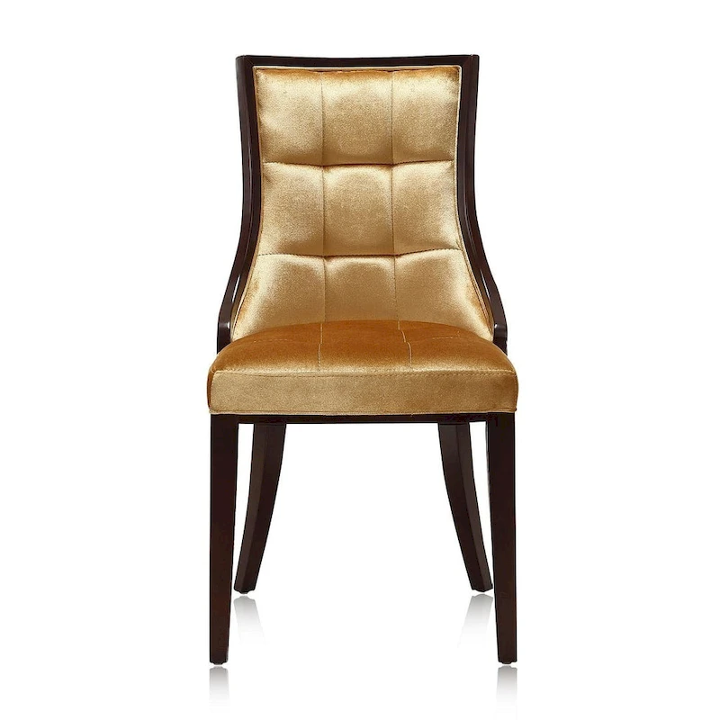 Fifth Avenue Cream and Walnut Faux Leather Dining Chair (Set of Two)