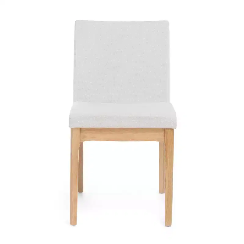 Okak Set of 2 Modern Dining Chairs, Fabric Dining Room Chairs, Upholstered Kitchen Side Chairs with Curved Backrest & Metal Frame