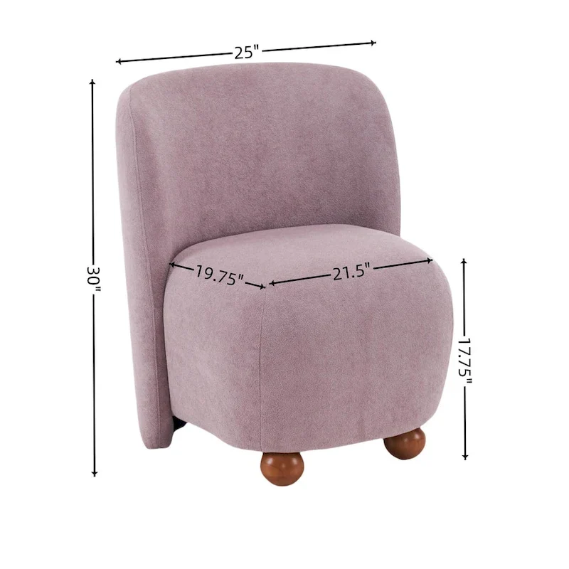Christopher Knight Home - Eliana Modern Teddy Fabric Accent Chair with Curved Backrest and Legs