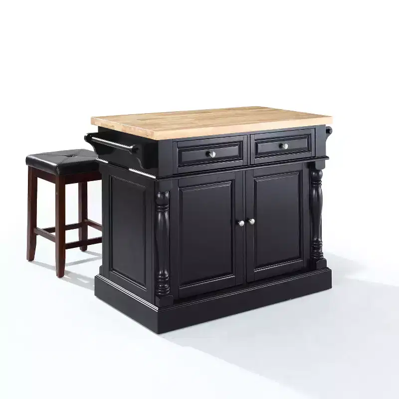 HomeStock 35.75 in.H Wood Kitchen Islands with 2 Doors and 2 Shelves