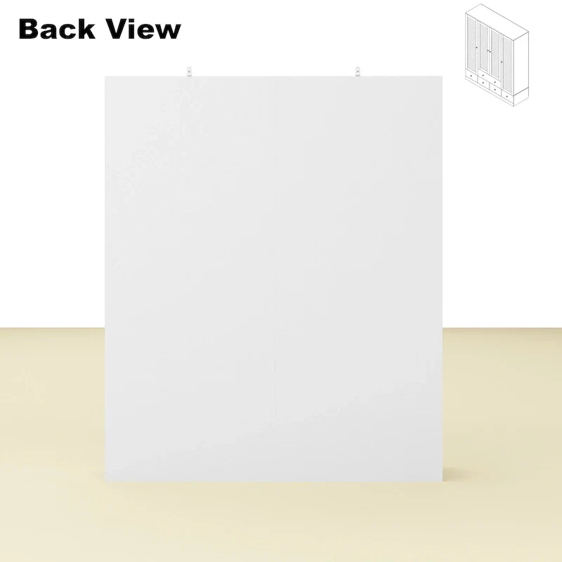 Wardrobe Armoire Closet 59W Large Freestanding Wardrobe Cabinet White