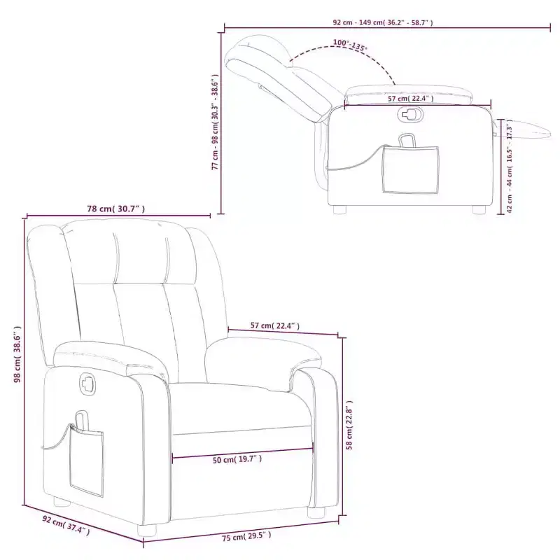 Massage Recliner Chair with Vibration & Adjustable Footrest