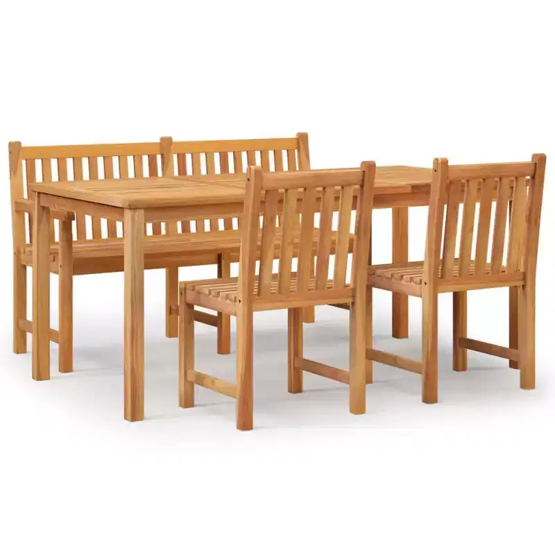 vidaXL Garden Dining Set Teak Wood 4 Piece Durable