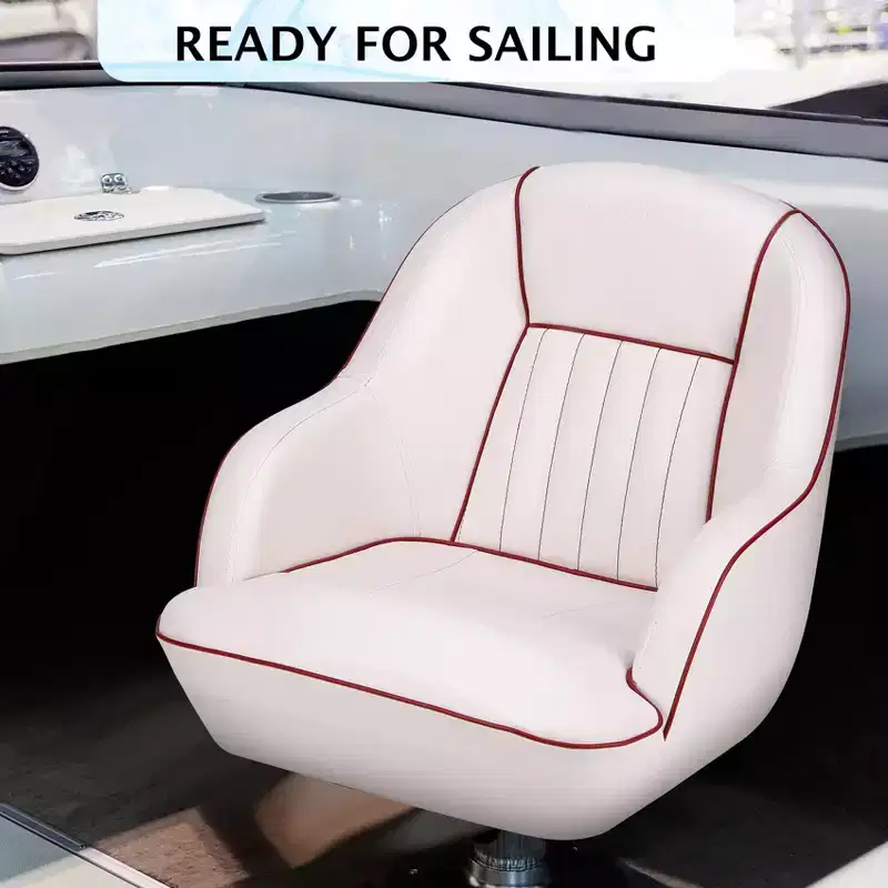 Pontoon Boat Captain Chair  Ergonomic Bucket Seat with Compression Foam Padding and Durable Molded Plastic Frame
