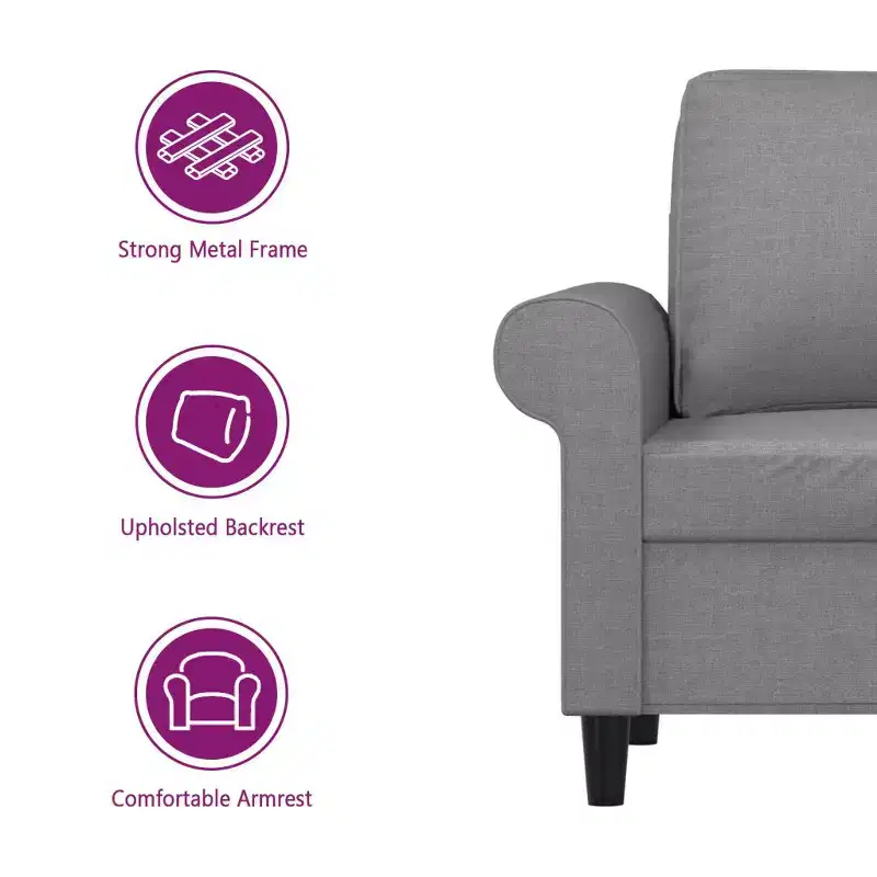 Sofa Chair Light grey Polyester (fabric), metal, plywood