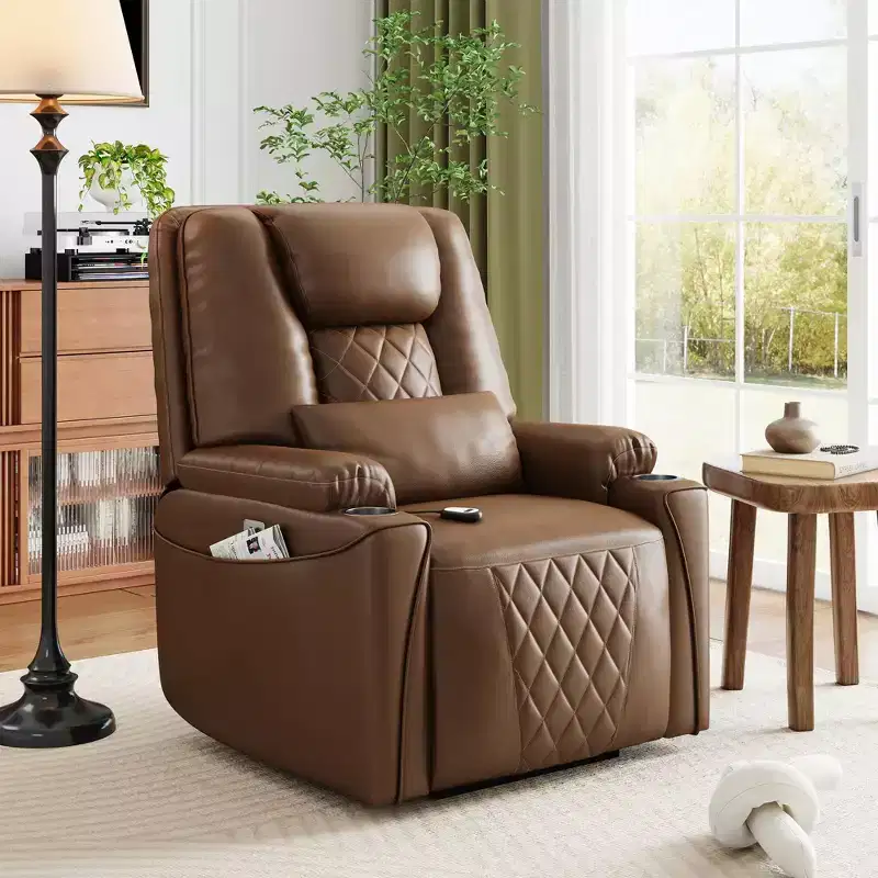 Faux Leather Power Lift Recliner Chair, 3-Position, 1-Seat
