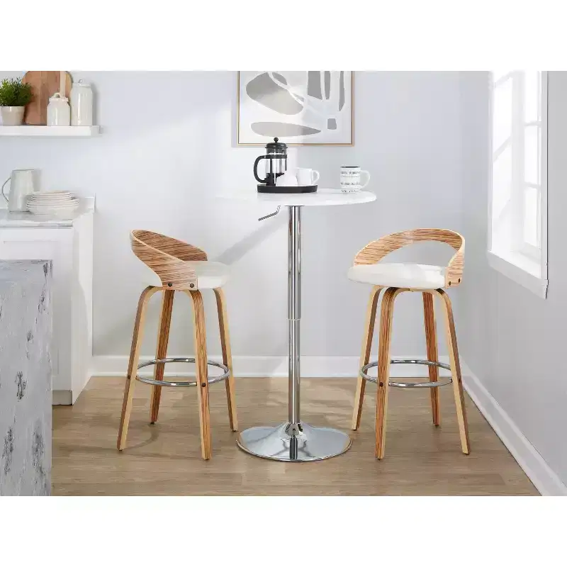 LumiSource Set of 2 30 Grotto Swivel Barstools