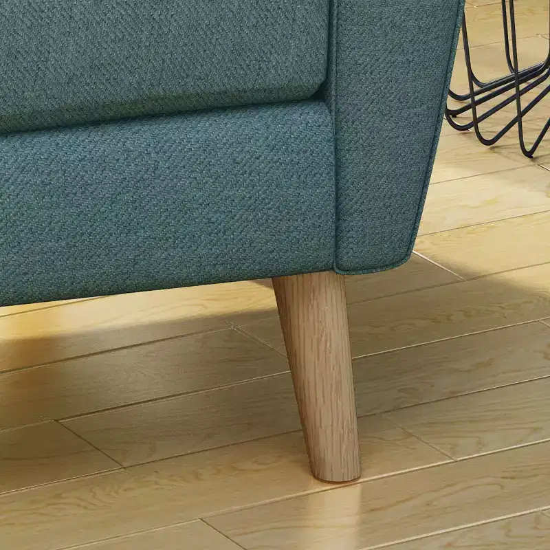 Mid-Century Fabric Button Tufted Club Chair with Channel Stitching