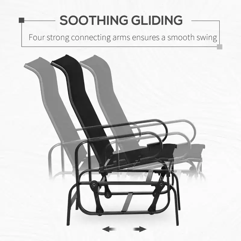 Gliding Lounger Chair, Single Rocker with Lightweight Metal & Mesh Construction