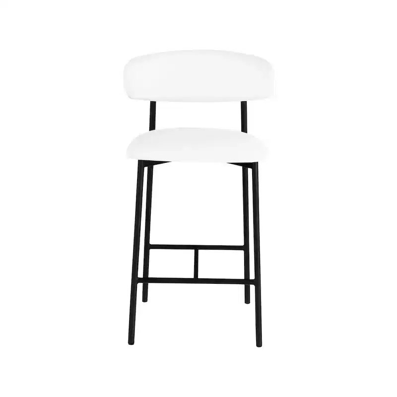 White Vegan Leather Counter Stool