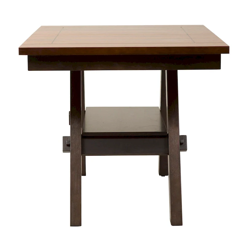 Industrial Counter Height Pub Table with 2 PU Upholstered Stools