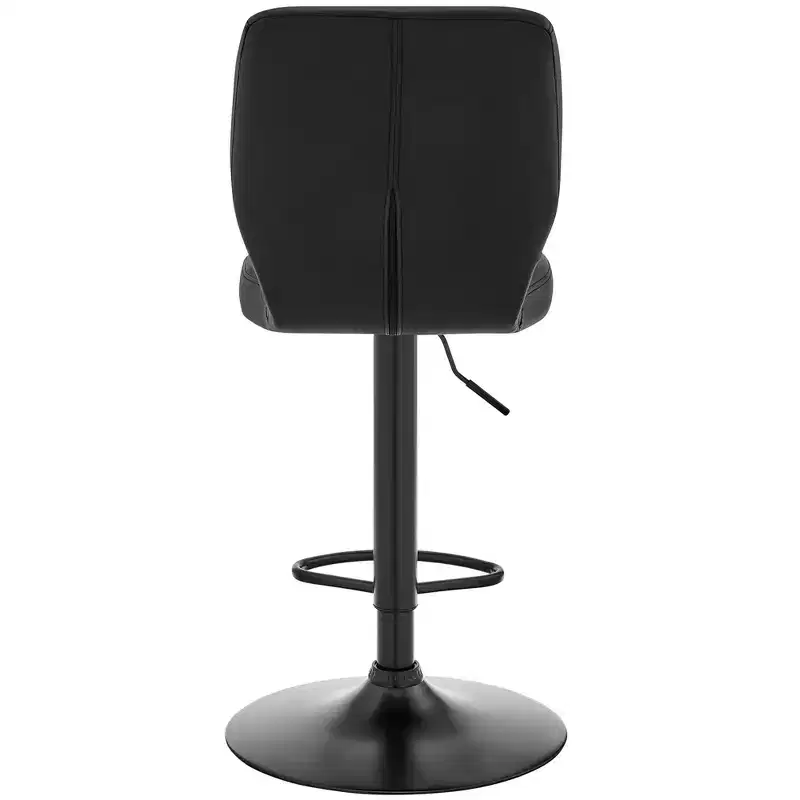 Bardot Adjustable Barstool with Faux Leather and Metal Finish - Armen Living