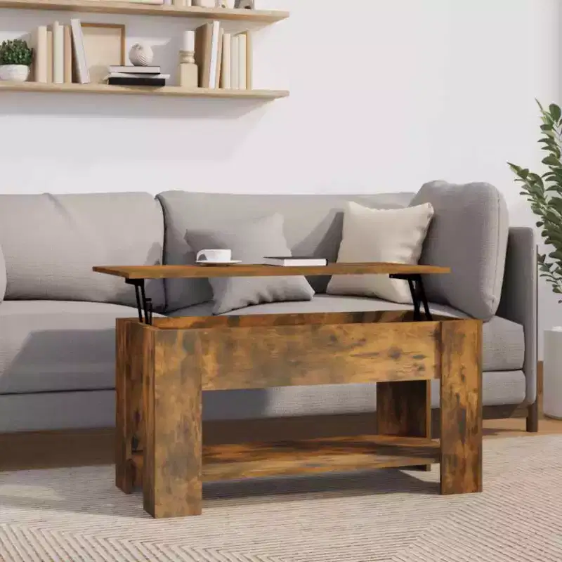 Coffee Table Smoked Oak Engineered Wood Medium