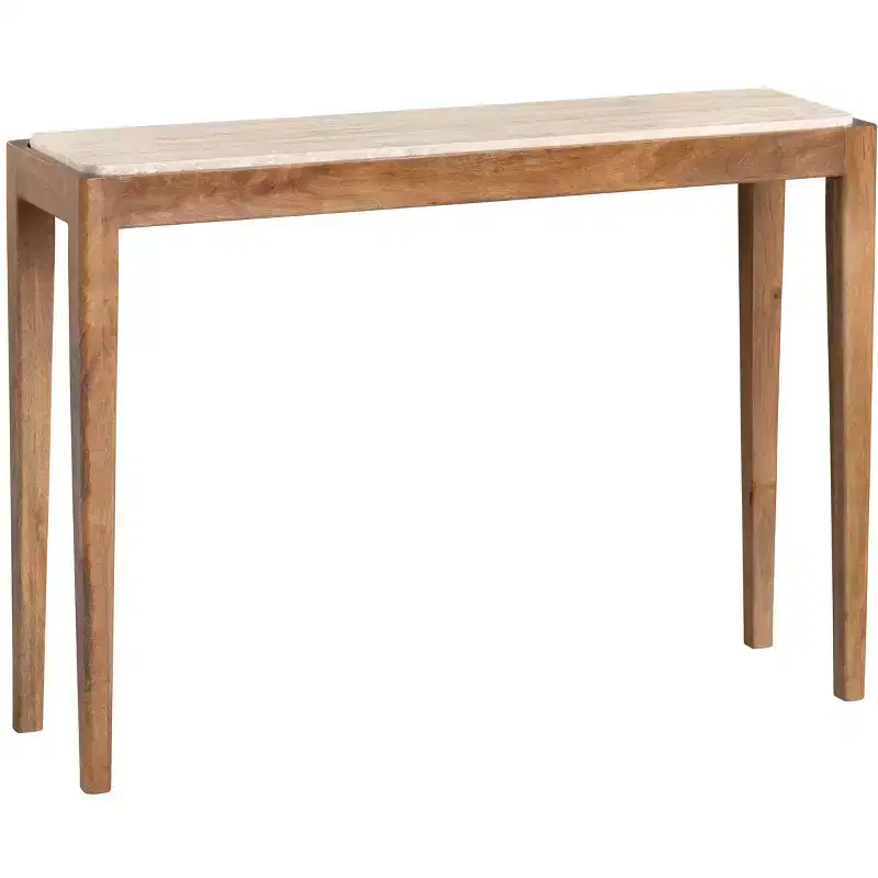 42 in. Brown Travertine Accent Console Sofa Table