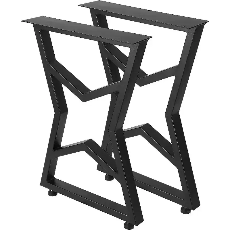 Set of 2 Black Metal Table Legs, Industrial Style Furniture Legs for Dining Tables, Coffee Tables, Durable and Modern Support for Home and Office