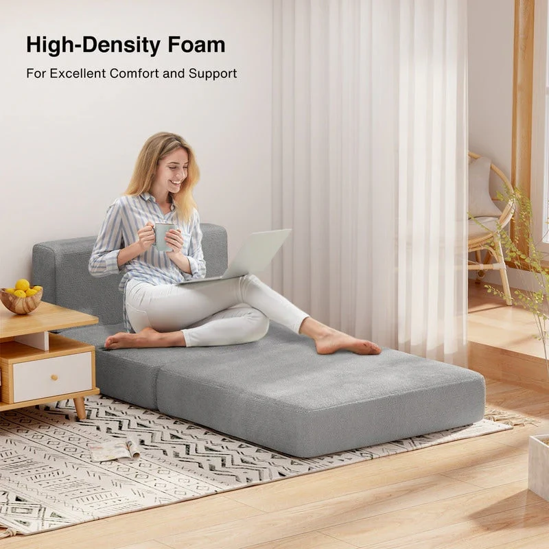 3 in 1 Convertible Flip Chair, Fold Down Chair, Flip Out Lounger Sleeper Bed