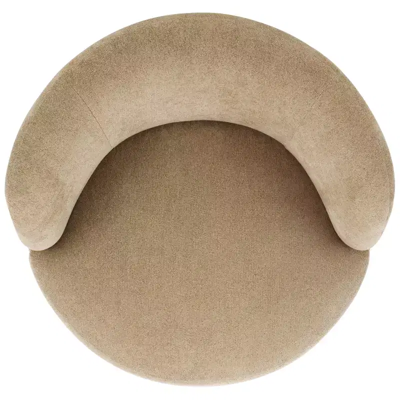 Swivel Accent Chair, Armless Linen Upholstered, 360-Degree Rotation, Wood Frame, 275LBS