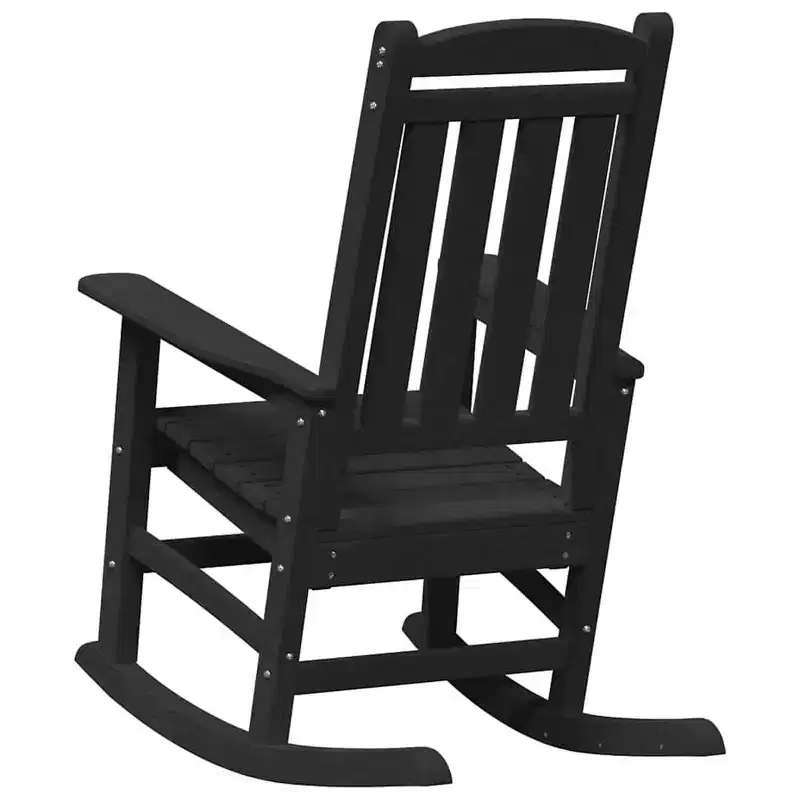 vidaXL Rocking Chair 2 pcs Black 92 x 70 x 108 cm Polyethylene