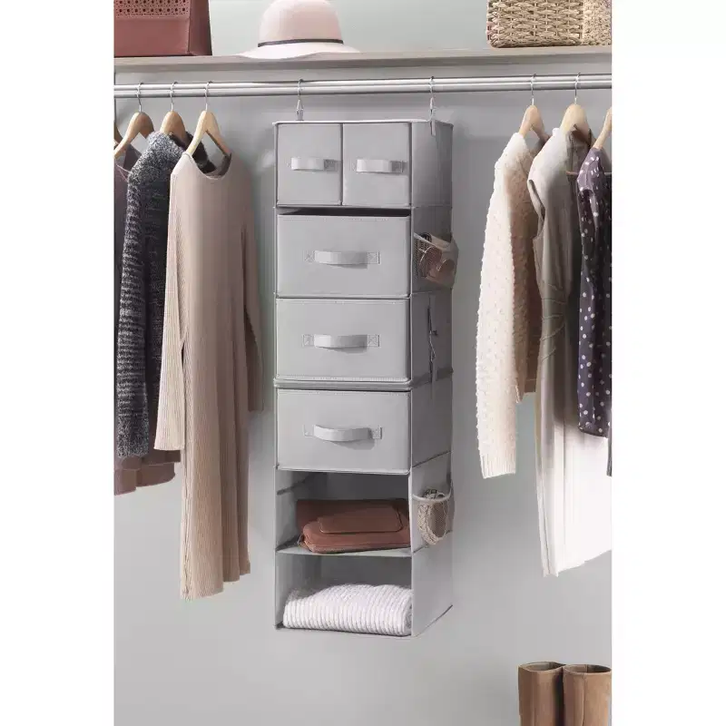 Whitmor Multifunctional Hanging Organizer with Drawer Insert 1ct Gray