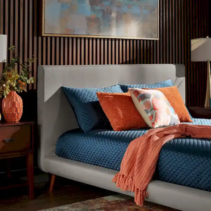 Laurencia Mid-Century Upholstered Platform Bed by iNSPIRE Q Modern