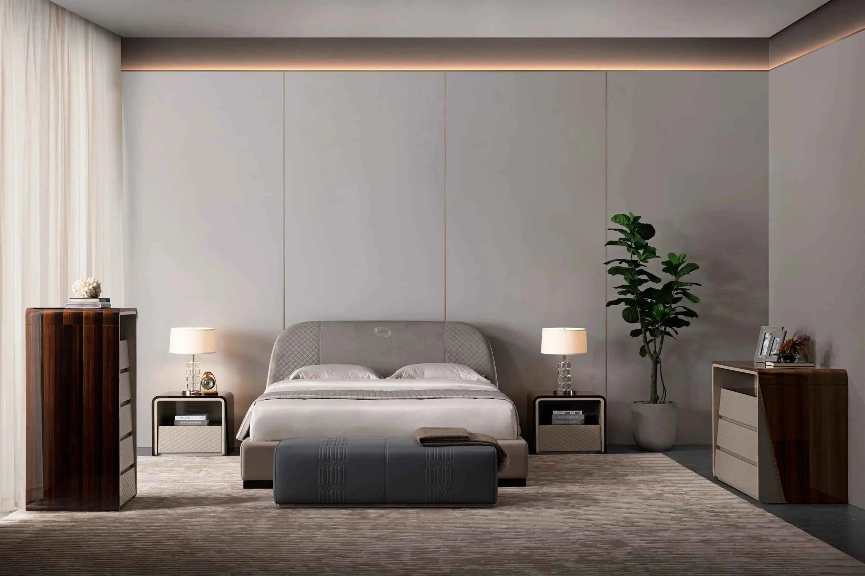 Modern Bedside Table with Drawer for Bedroom