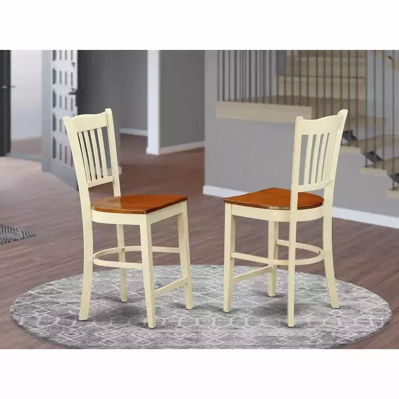 HomeStock Counter Height Stools-Slat Back