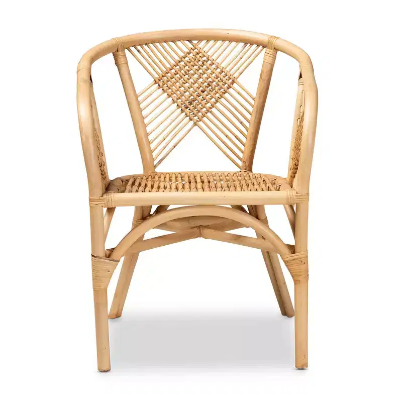 Kagama Rattan Dining Chair Brown - bali & pari: Bohemian, Bamboo, Comfort Design, Stable Base