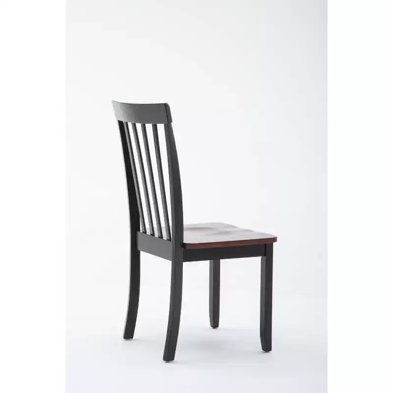 Bloomington Dining Chairs Black And Cherry -: Solid Rubberwood, Armless, 300 lb Capacity, Slat Back