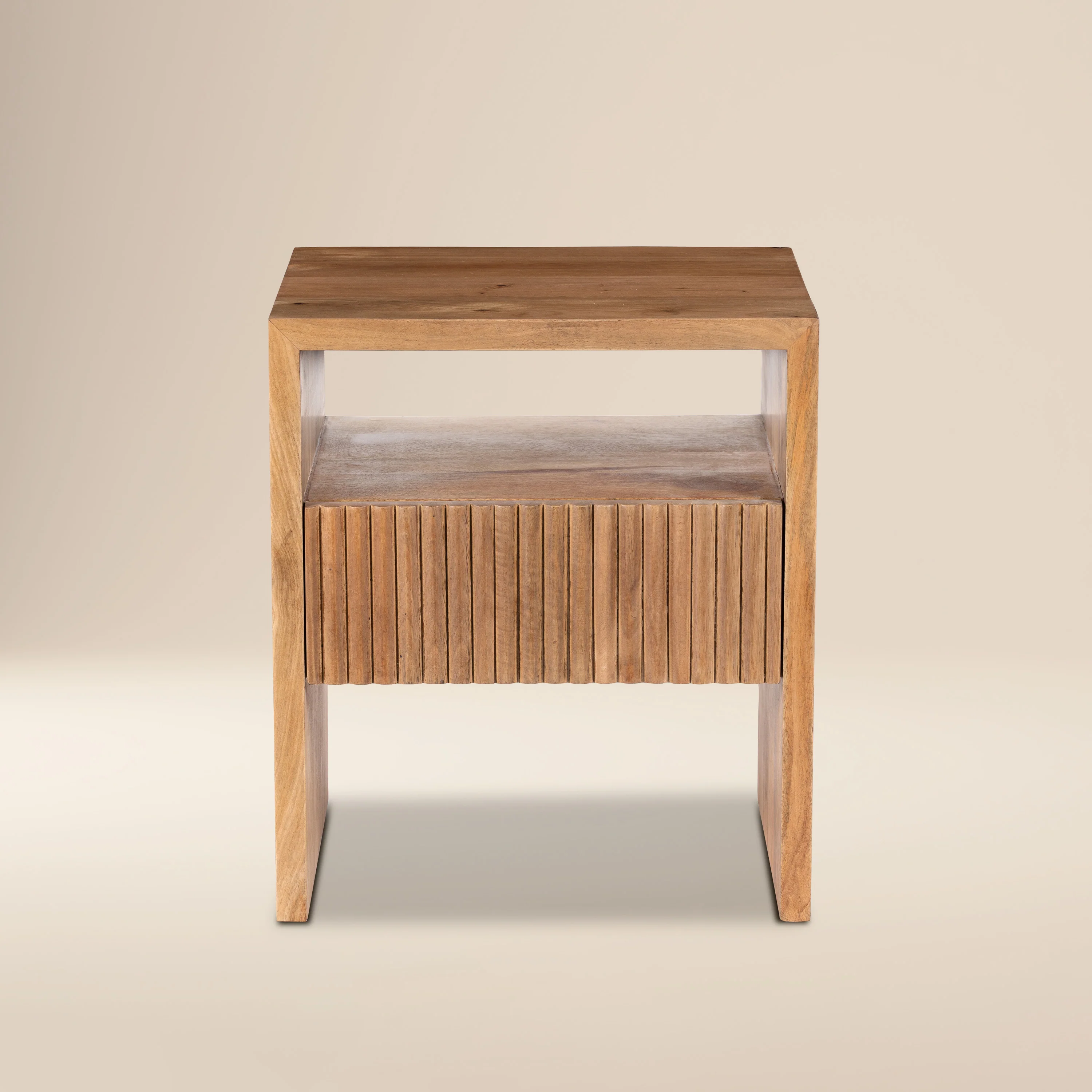 Modern Manuka Nightstand with Kiln-Dried Wood Frame for Bedroom