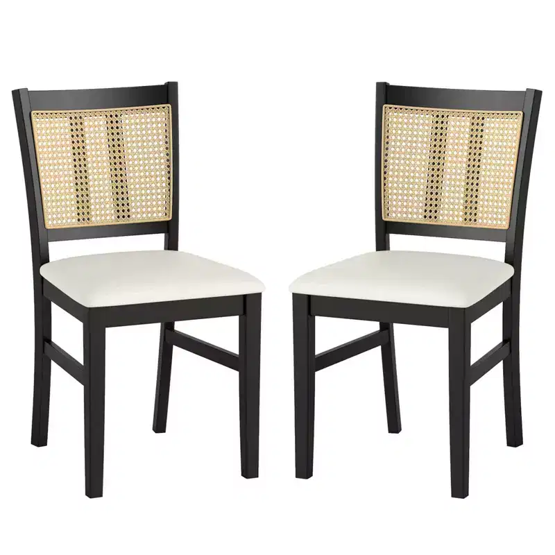 Farmhouse Rattan Dining Chair – Set of 2 or 4