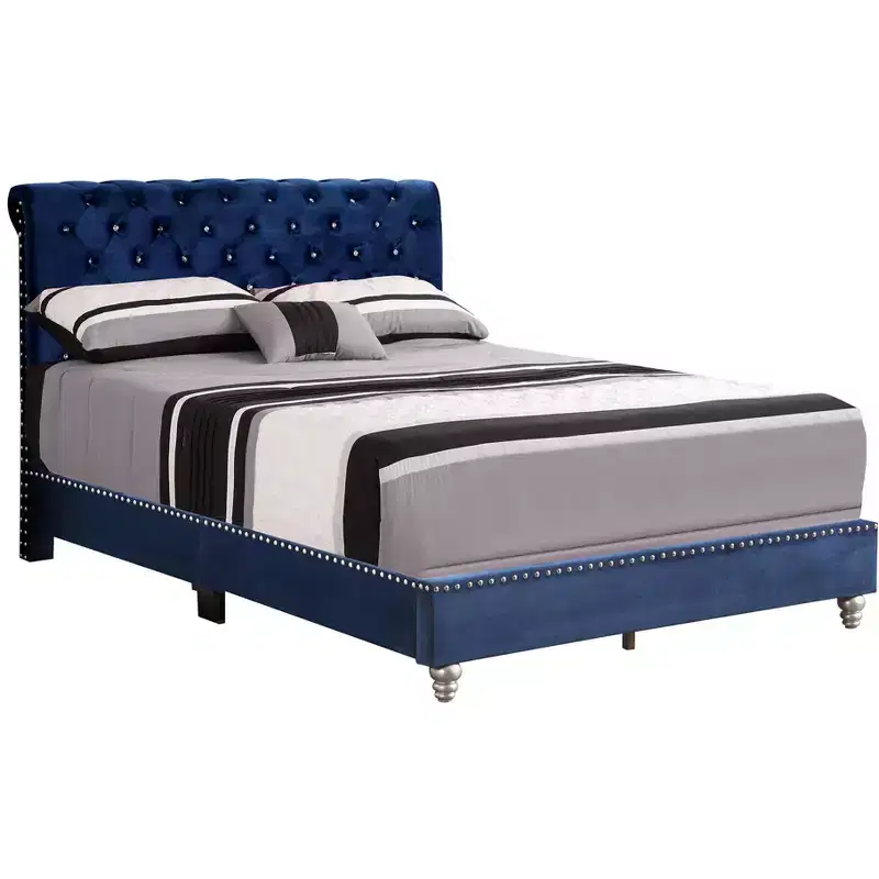 Passion Furniture Maxx Tufted Upholstered Full Panel Bed