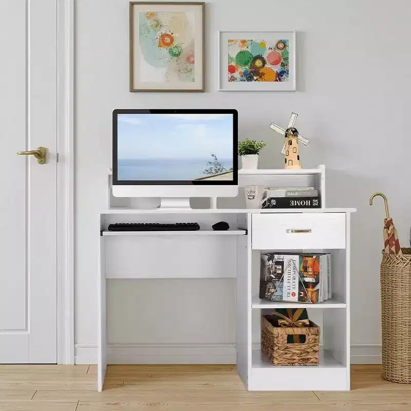 Karl Home Modern Computer Desk with Storage , Adjustable Shelf for Home Office and Gaming
