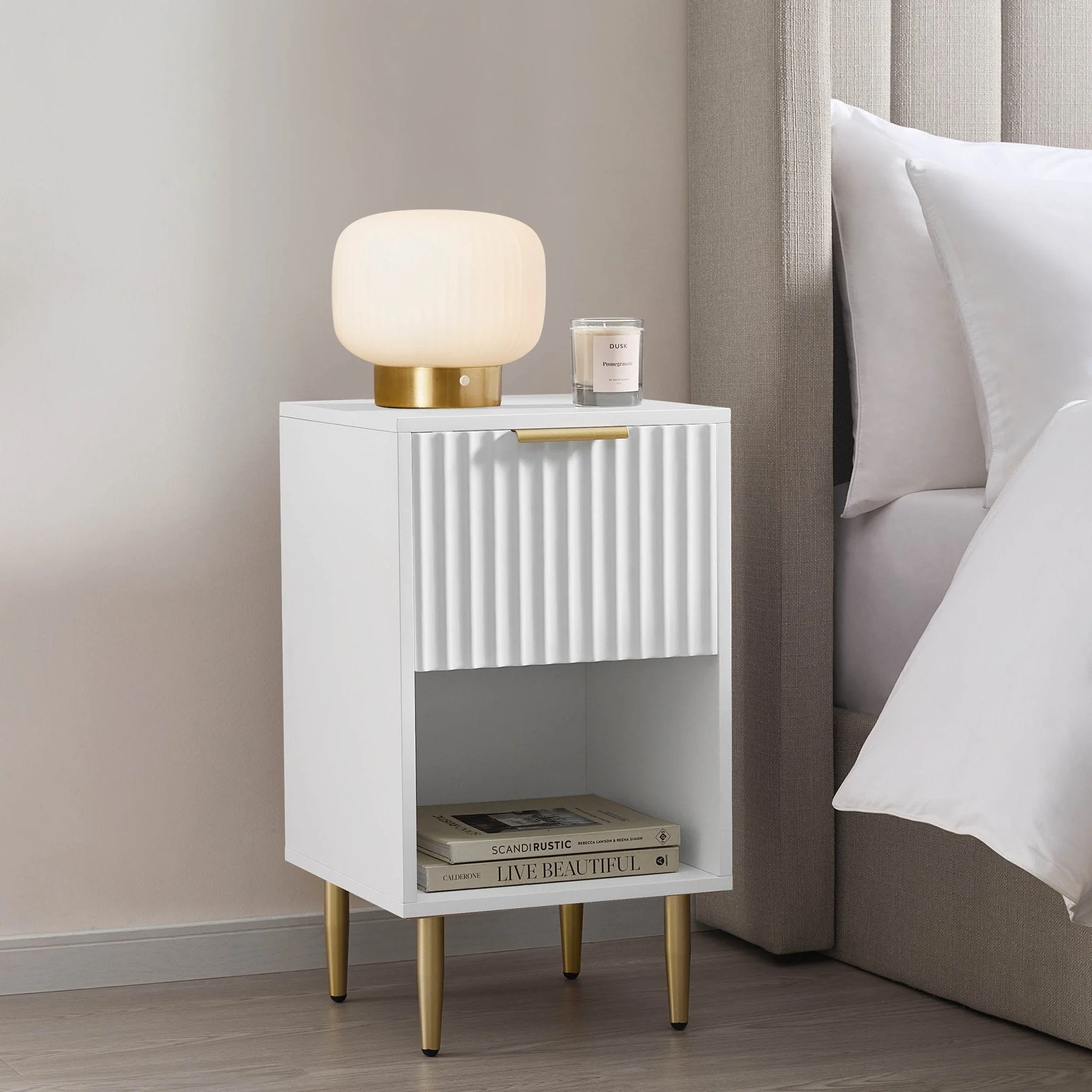 1 Drawer Nightstand - Warm White