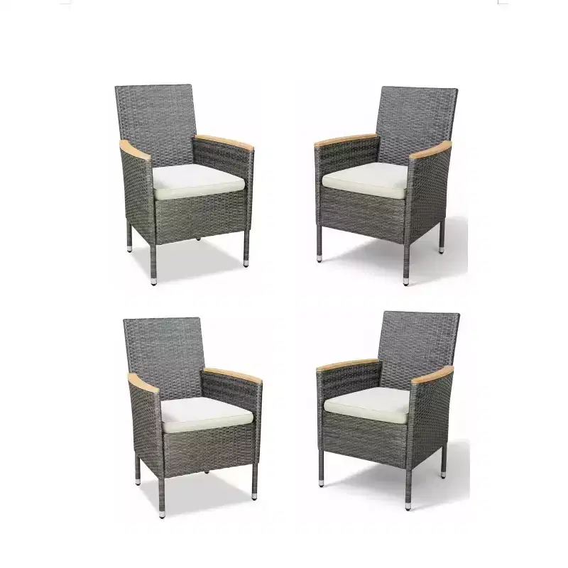 4-Piece All-Weather Rattan Patio Dining Chair
