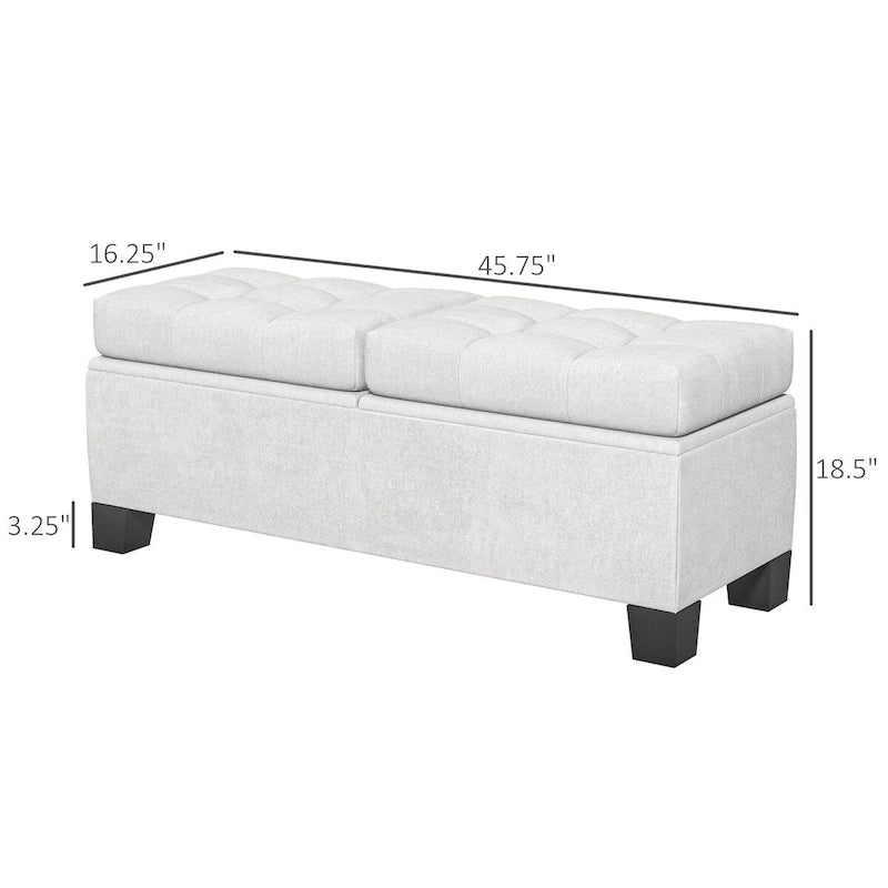 Upholstered End of Bed Bench with Steel Frame