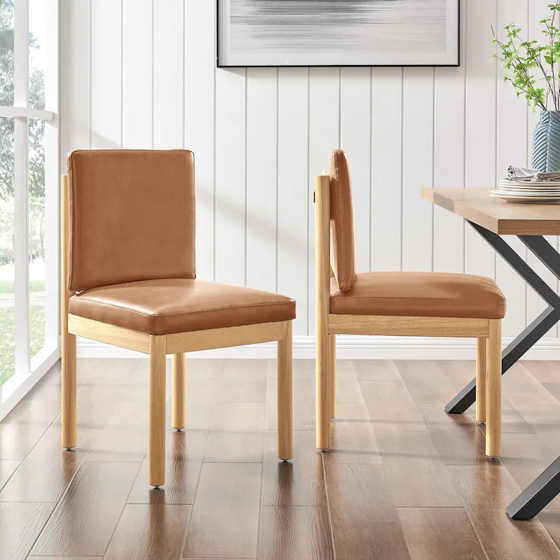 Melvin Faux Leather Dining Side Chair (Set of 2)