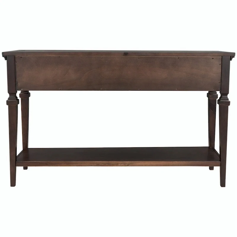 Retro Style Console Table with 3 Drawers and Open Bottom Shelf - Gray Wash