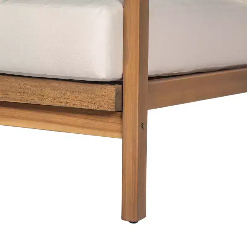 Christopher Knight Home Ivana Patio Woven Rope Acacia Wood Club Chair with Deep Cushions