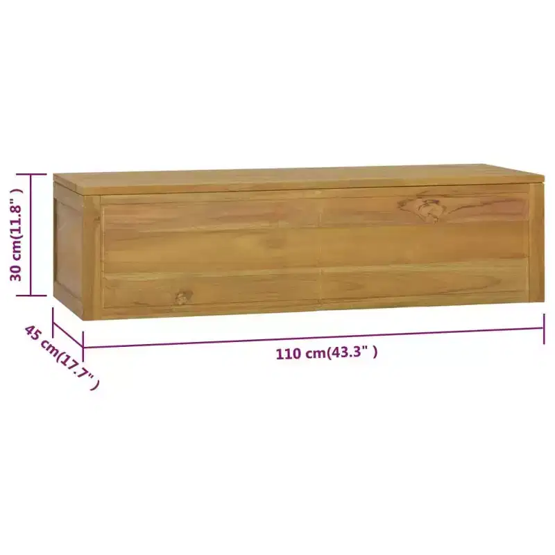 vidaXL Bathroom Cabinet Natural Teak Solid Teak Wood