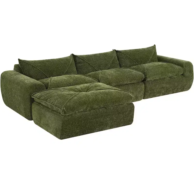 Whisen 116 Modular 4-Seat Sofa Bed, Spacious Foam Filled, Elderly/Baby Safe, No Assembly, Free Combination